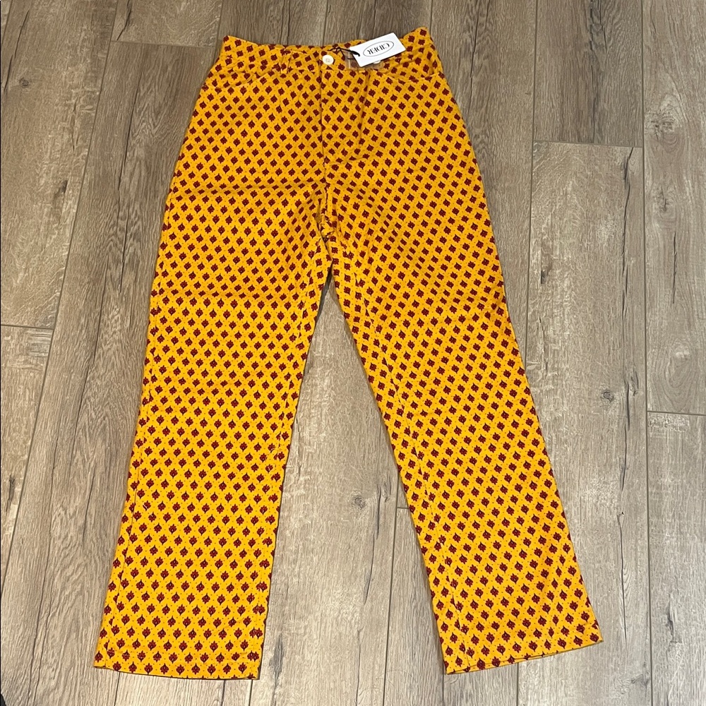 Cider Yellow and Red Patterned Trousers